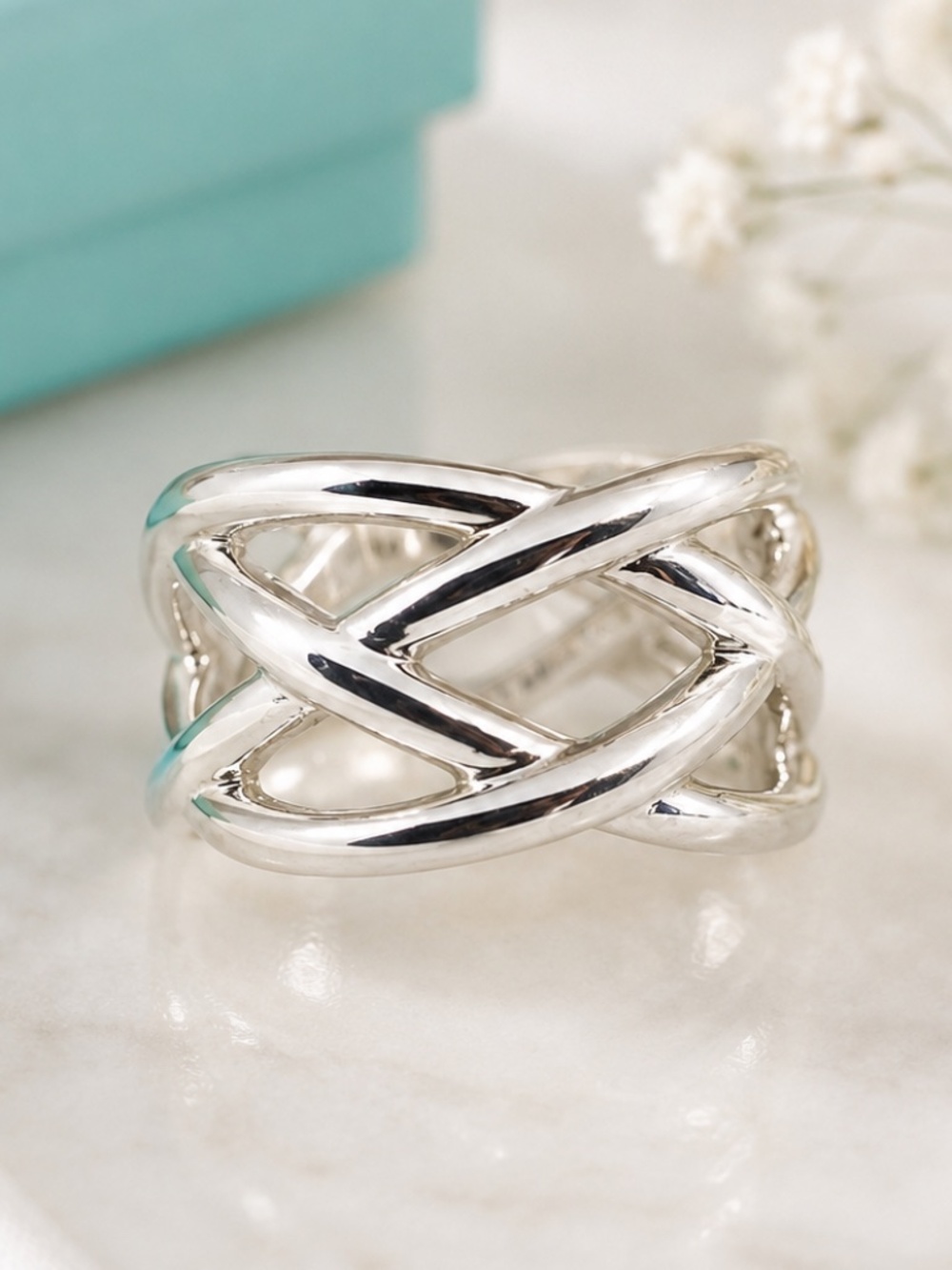Tiffany & co Celtic knot ring 925 silver size 6
